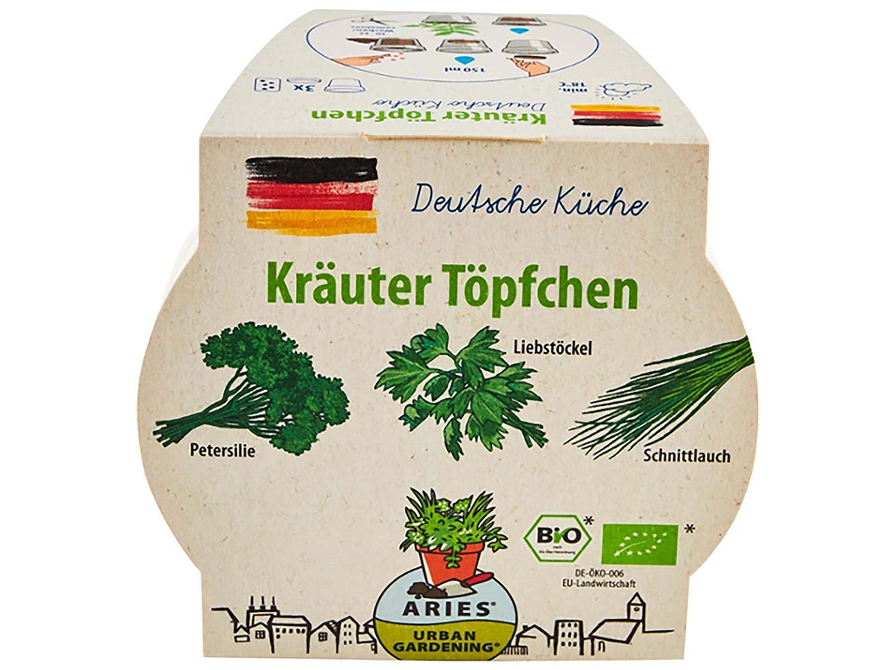 ARIES 3 Bio-Kräutertöpfchen "Deutsche Küche"