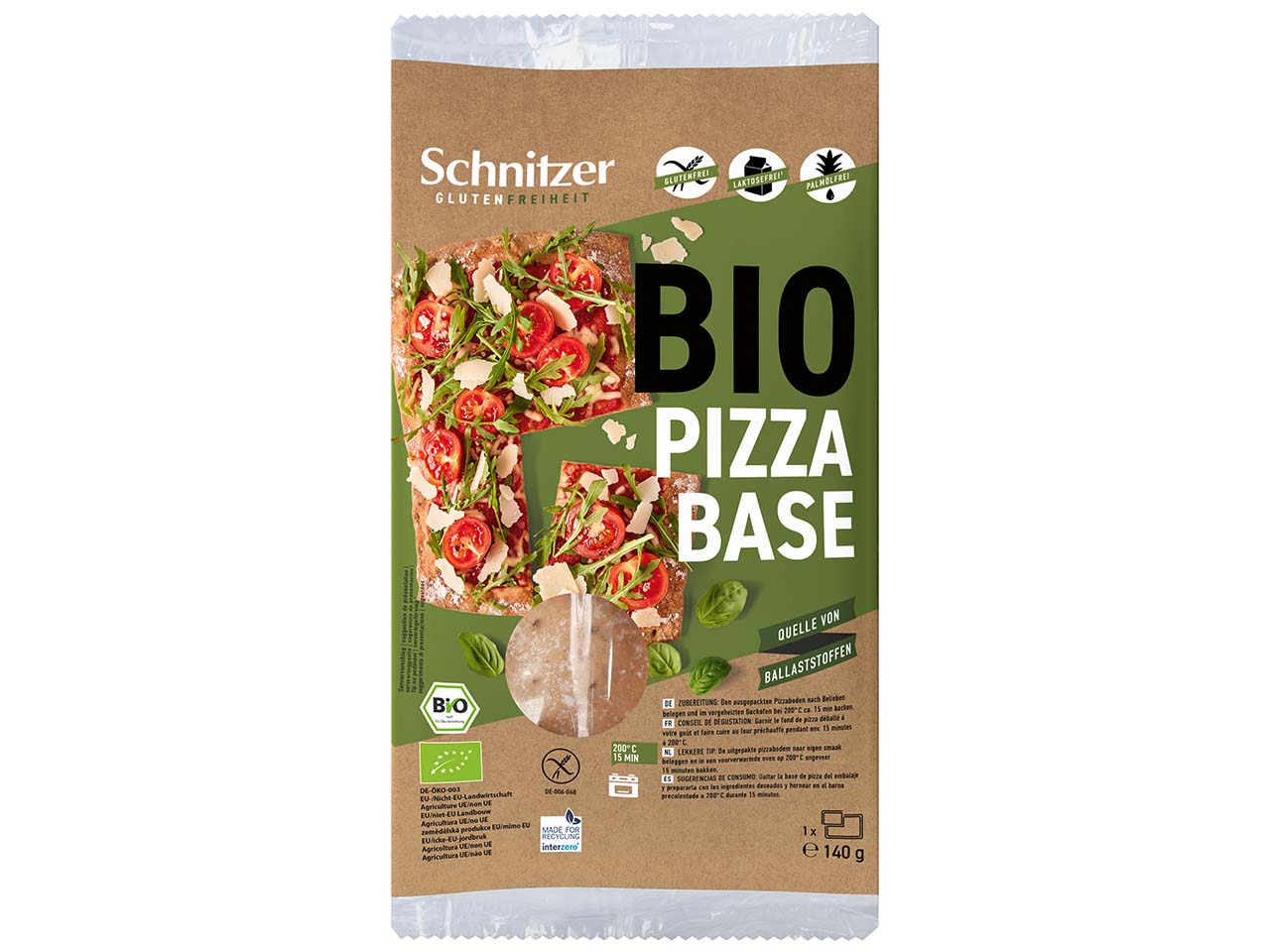Schnitzer Bio-Pizzaboden "Pizza Base", glutenfrei, 140 g