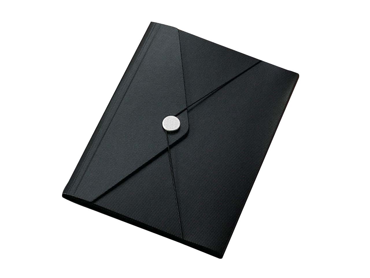 Sammelmappe A4 Opaco schwarz mit Flügel und Verschlussgummi