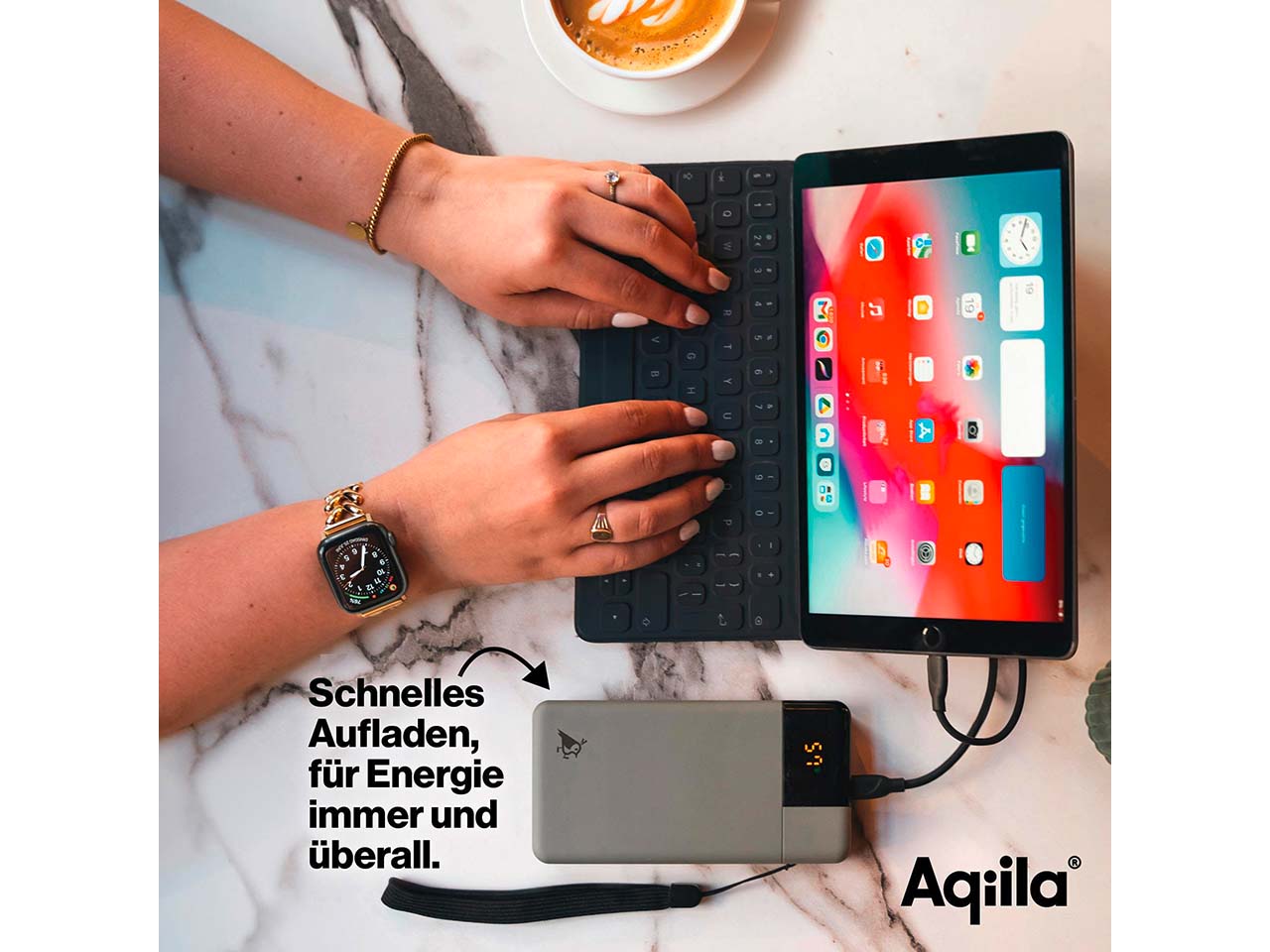 Aqiila Powerbank "Powerbird B10" 10.000 mAh, moosgrün