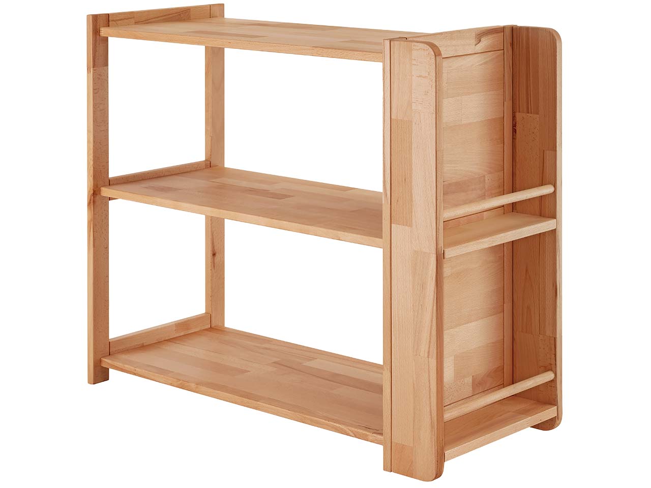 Kinderregal 'Montessori' B90xT38xH75cm, Bücherregal seitlich, Buche geölt