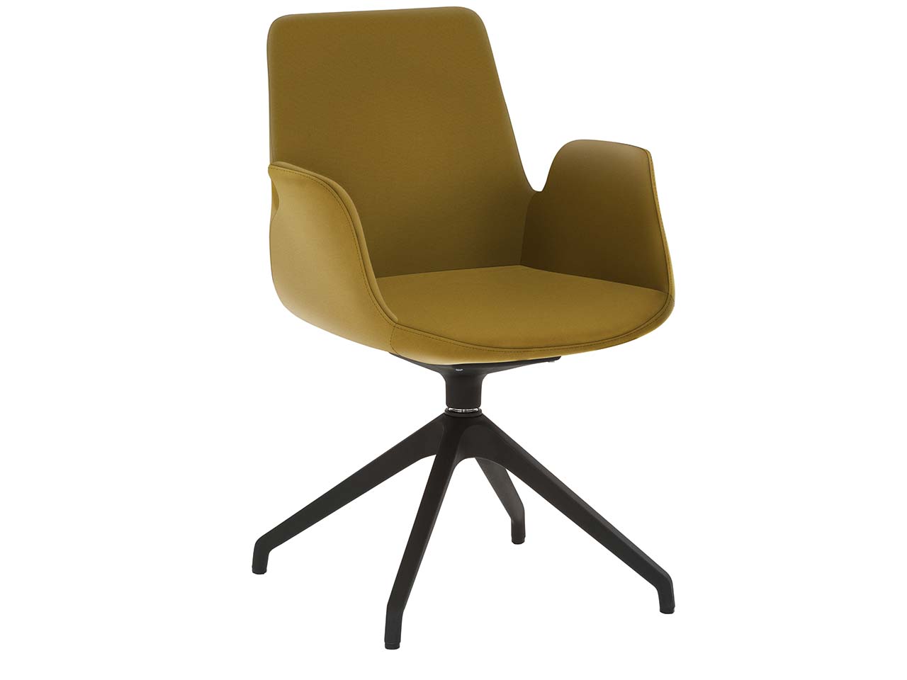 Besucherstuhl "2009" mit Sternfuß-Gestell, gelb