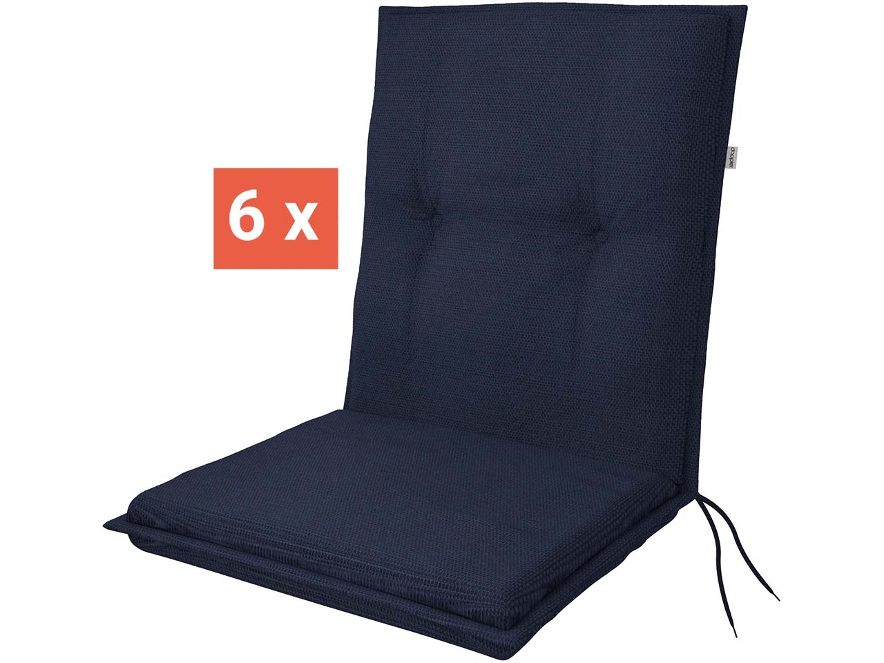 doppler Auflage "STAR" für Niederlehner, 6er-Pack, 100x48x6 cm, Polyester, dunkelblau