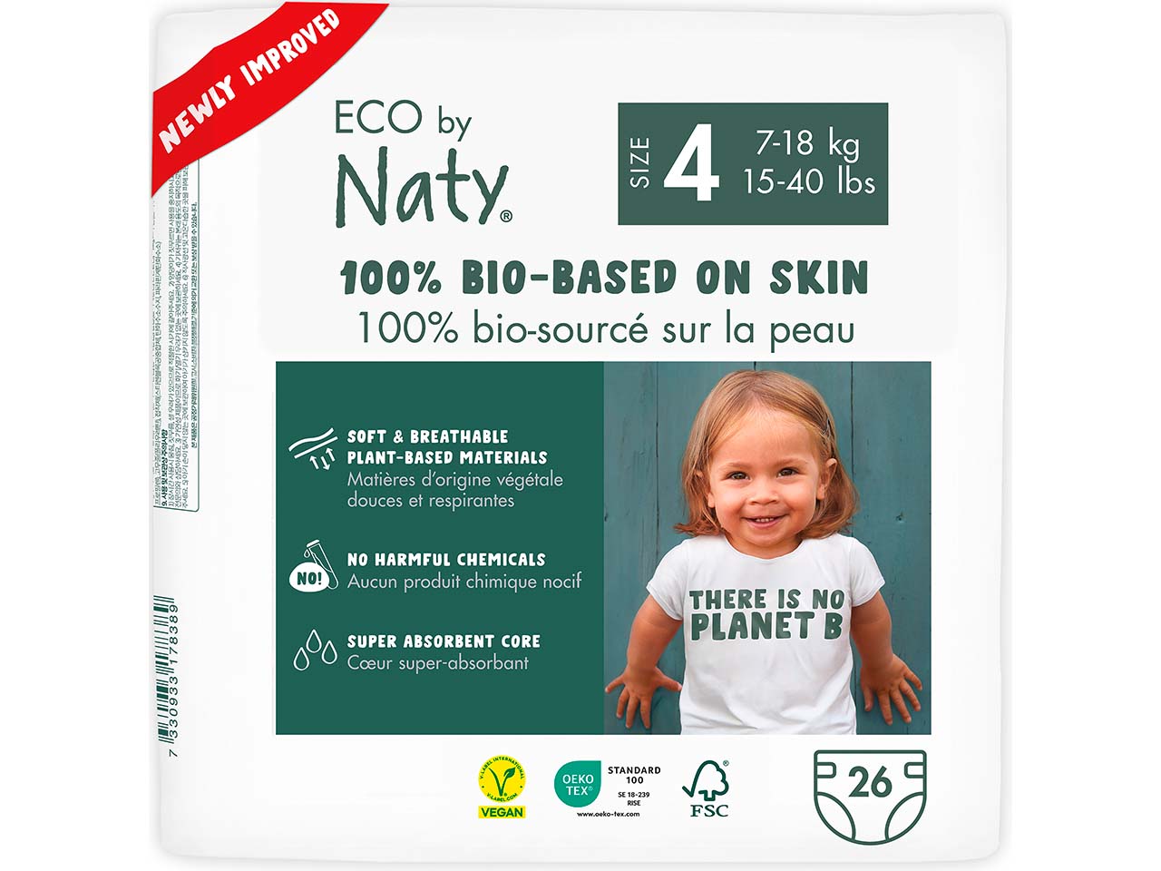 ECO by Naty Windel, Gr. 4 (7-18 kg), aus FSC-zertifiziertem Zellstoff, 26 Stk.