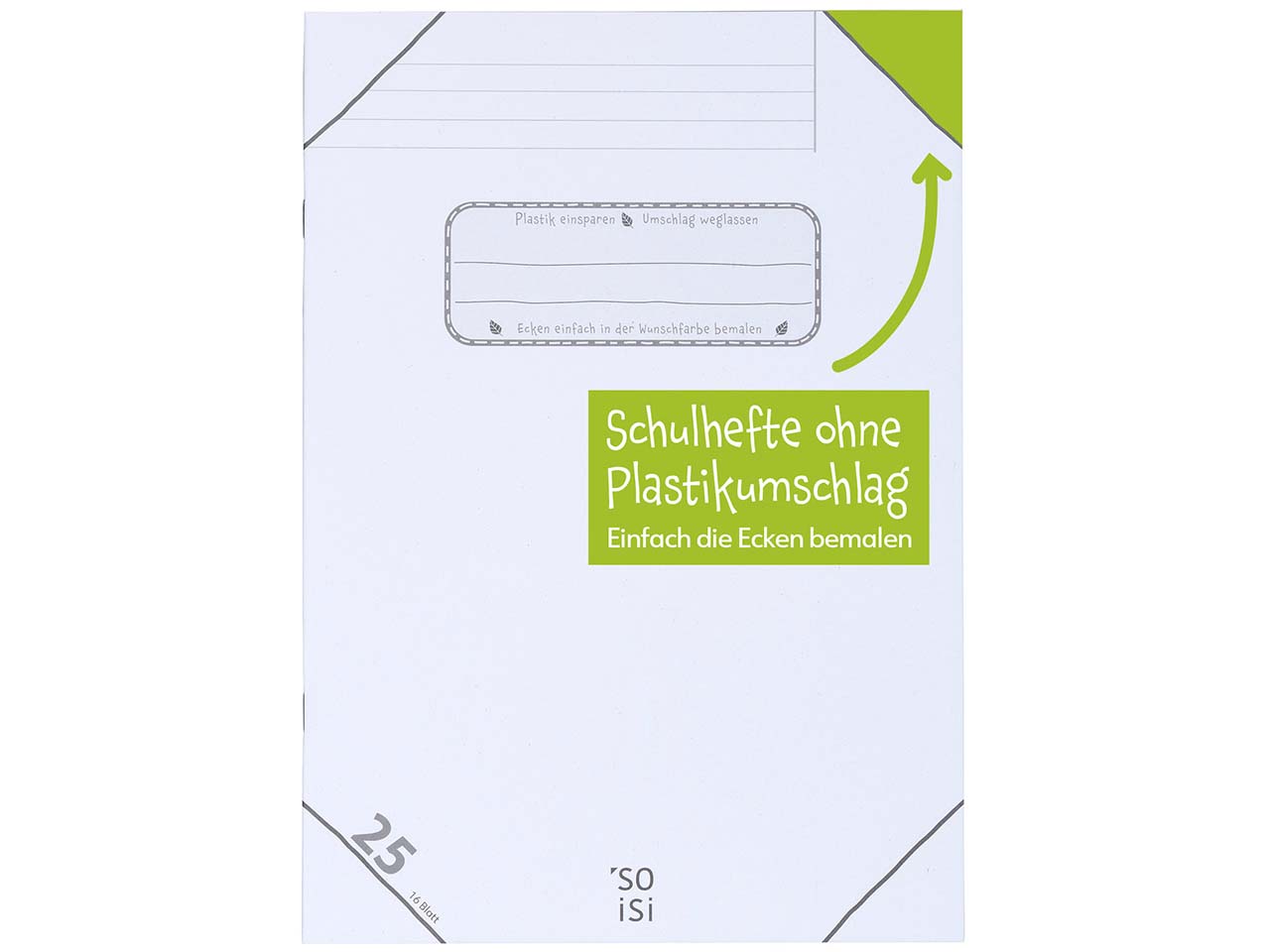 Soisi Recycling-Schulheft DIN A4 Nr. 25 lin. mit Rand