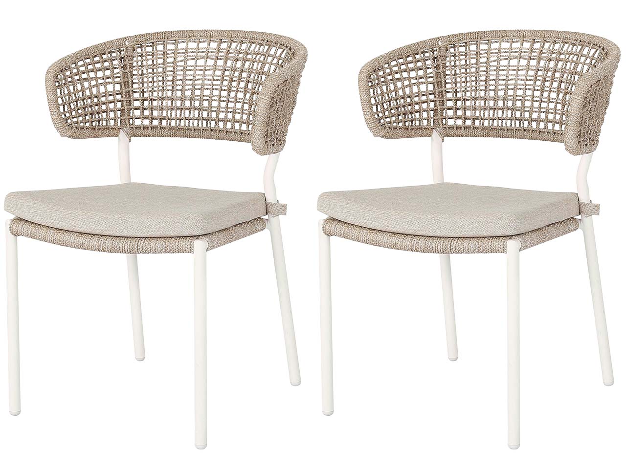 2er-Set Gartenstuhl "Spitz", sand