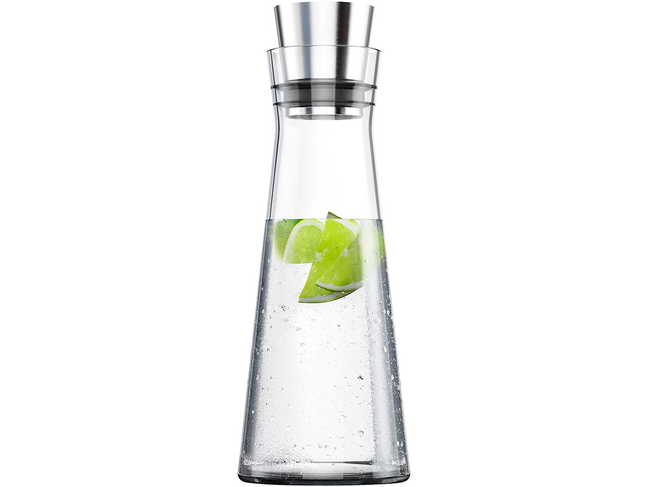 EMSA Karaffe "FLOW SLIM" 1,0 l, Glas/Edelstahl