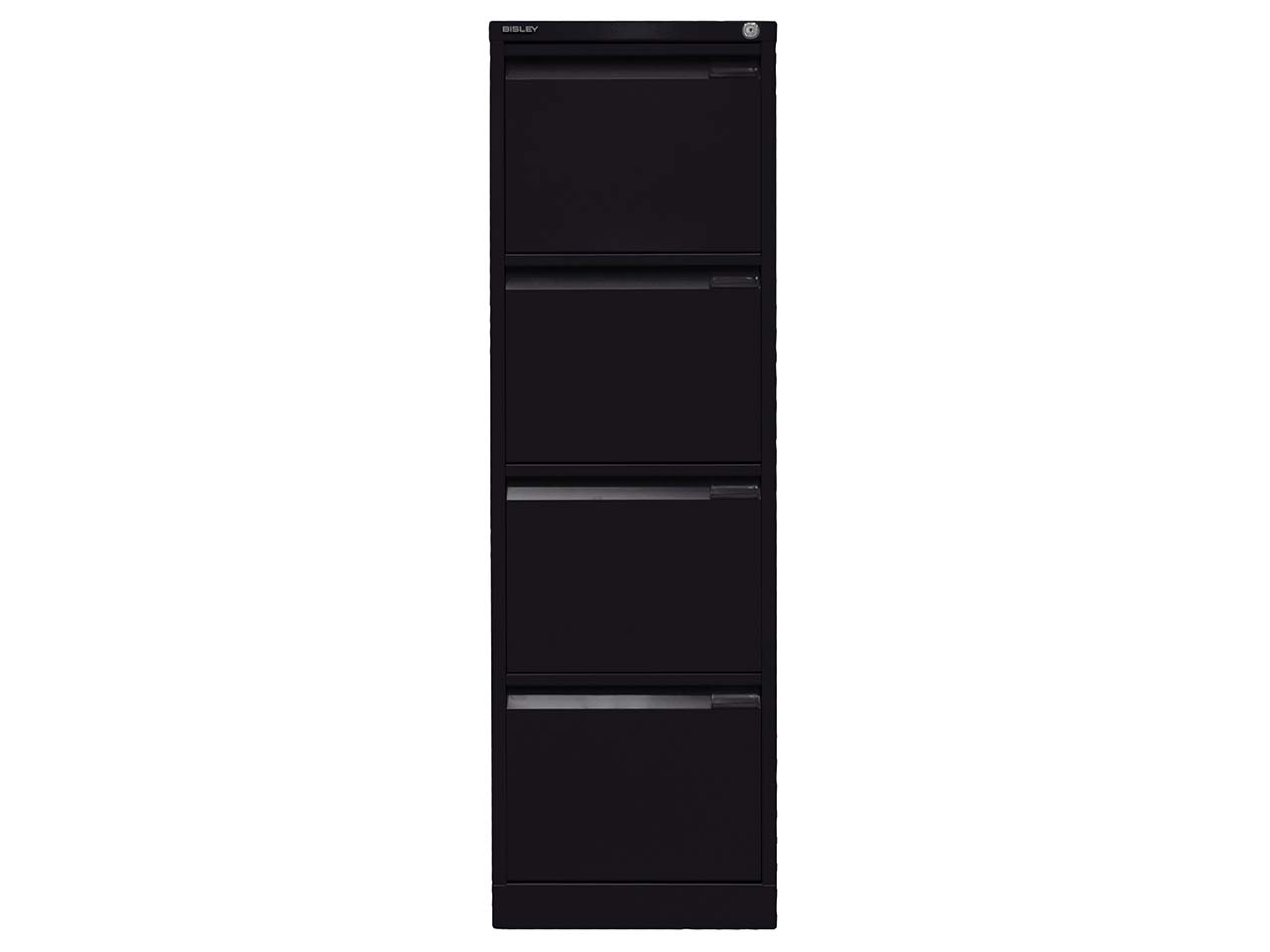 Bisley Hängeregistraturschrank schwarz 4 Schubladen 1-bahnig RAL 9005