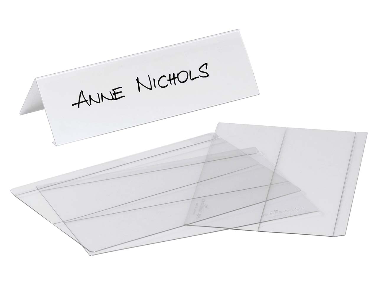 DURABLE Tischnamensschilder aus PET 61 x 210 mm, 10 Stk.