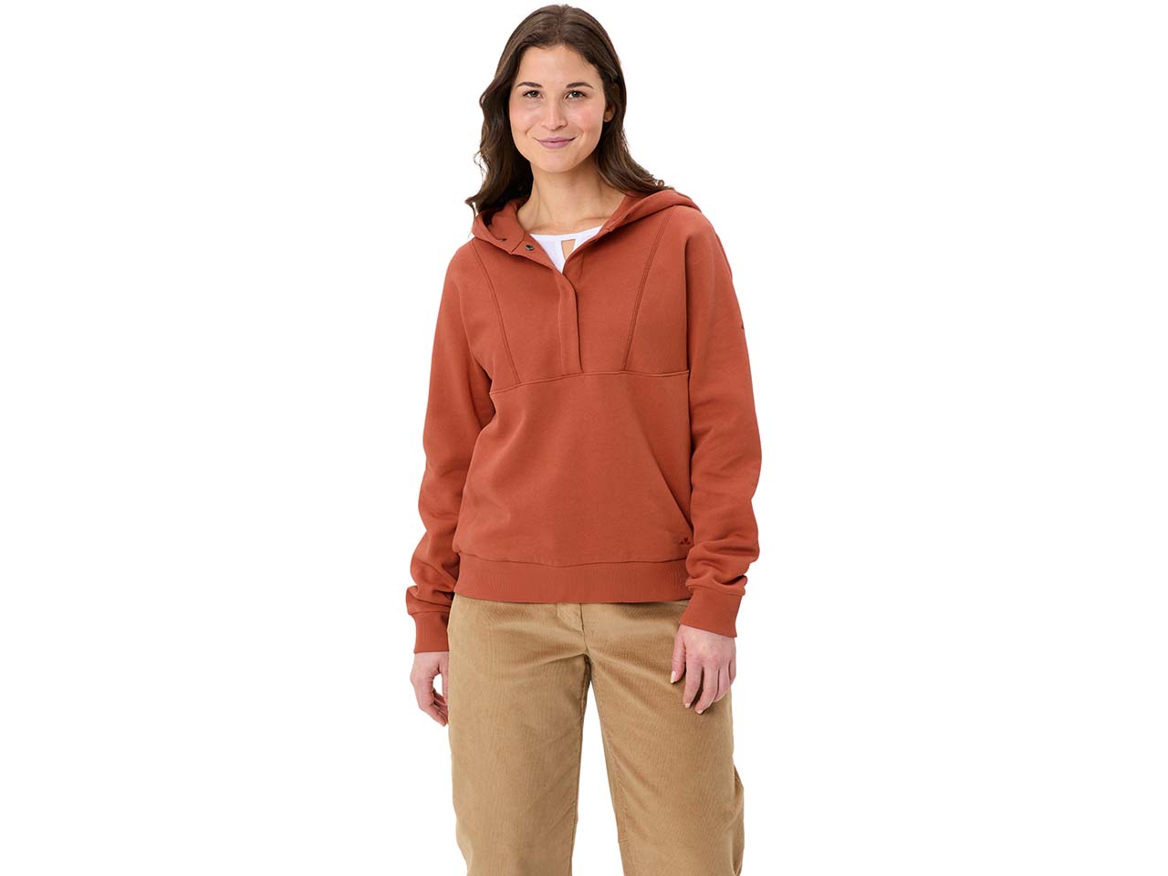 VAUDE Damen-Hoodie 'Manukau IV' mit Druckknopfleiste, buckeye, Gr. 36