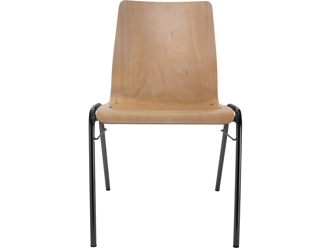 Besucherstuhl "A1" Buche, Gestell schwarz, Steg