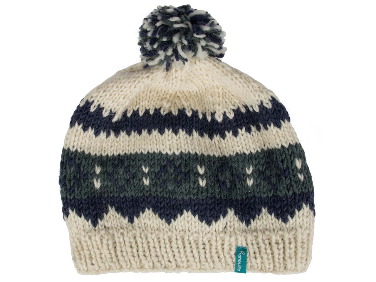 tranquillo Bommel-Mütze aus Wolle, green rain