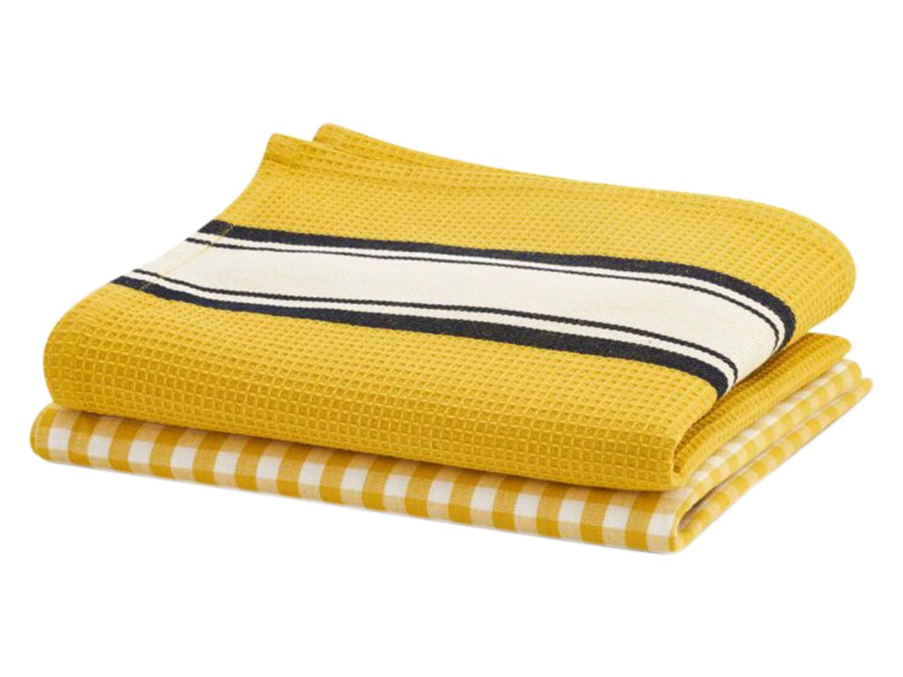 Living Crafts 2er-Pack Bio-Geschirrtücher "Delhi" curry