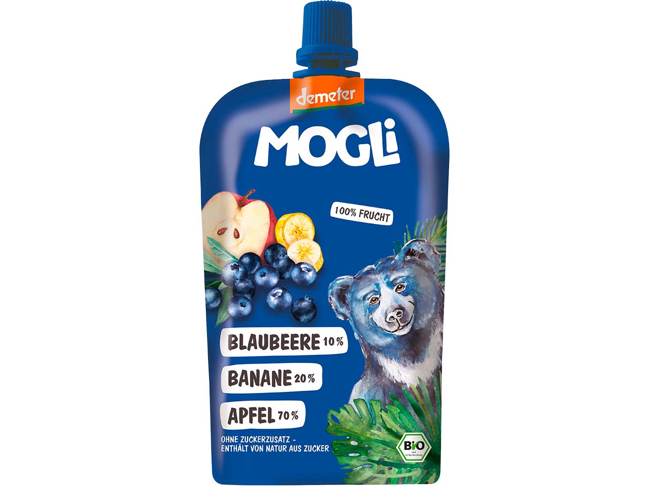MOGLi Quetschie Bio-Fruchtmus "Blaubeere", 100 g