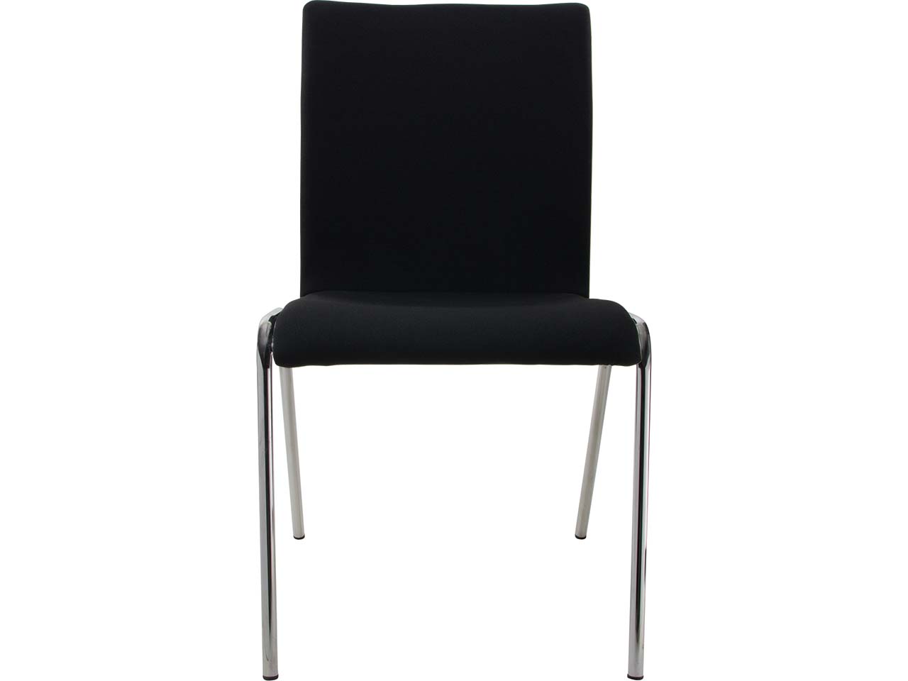 Besucherstuhl "A45" Buche, Gestell verchromt, Vollpolster schwarz
