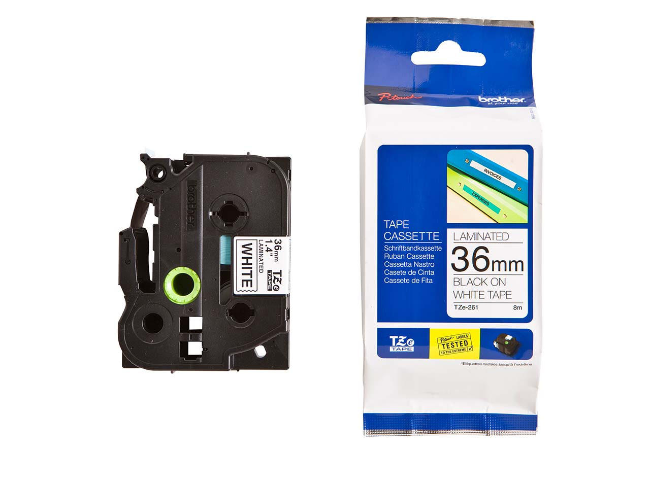 P-Touch Beschriftungsband 'TZe 261' weiß/schwarz
