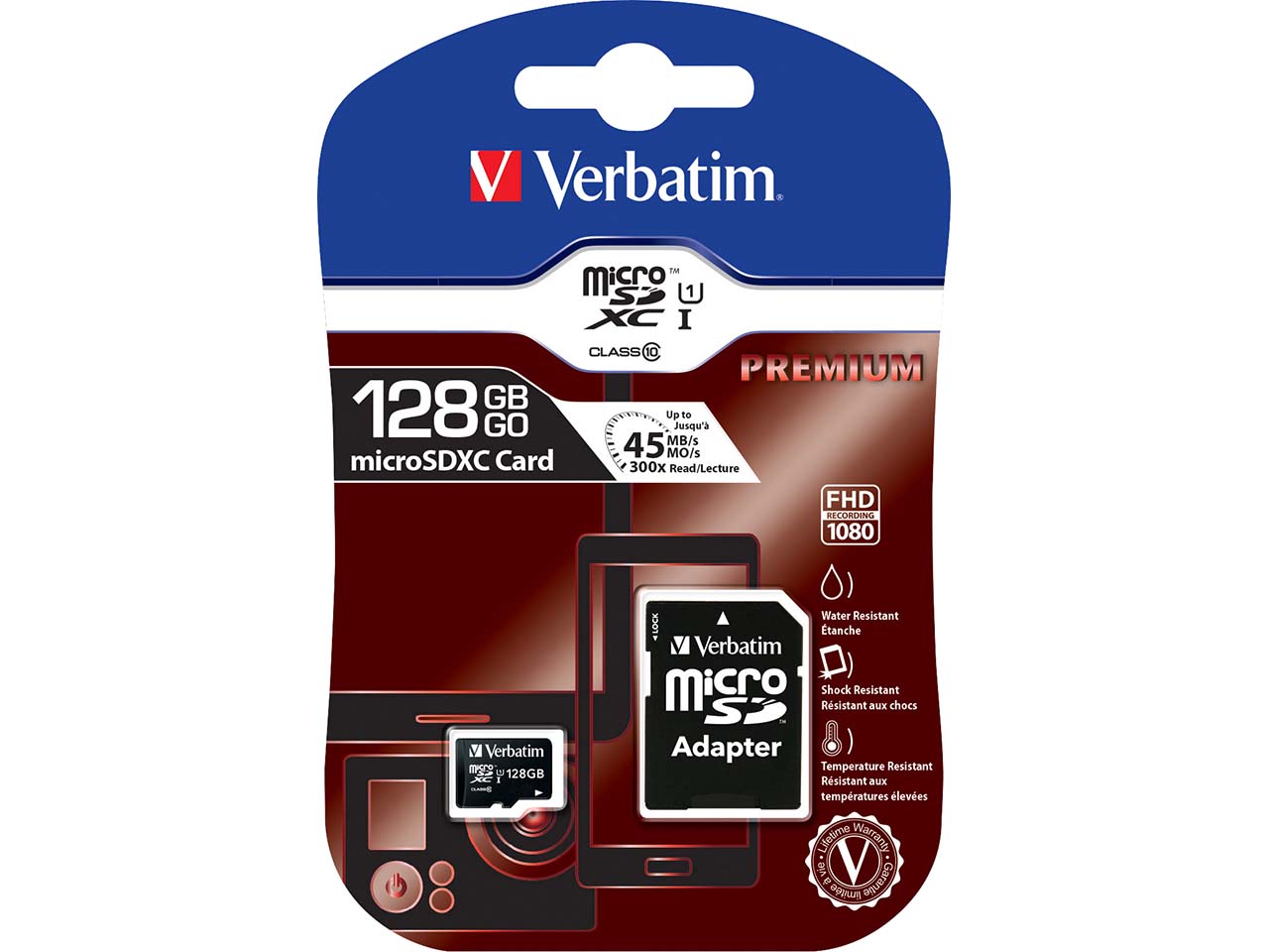 Verbatim Micro SDXC-Speicherkarte 128 GB, Class 10 mit SD-Adapter