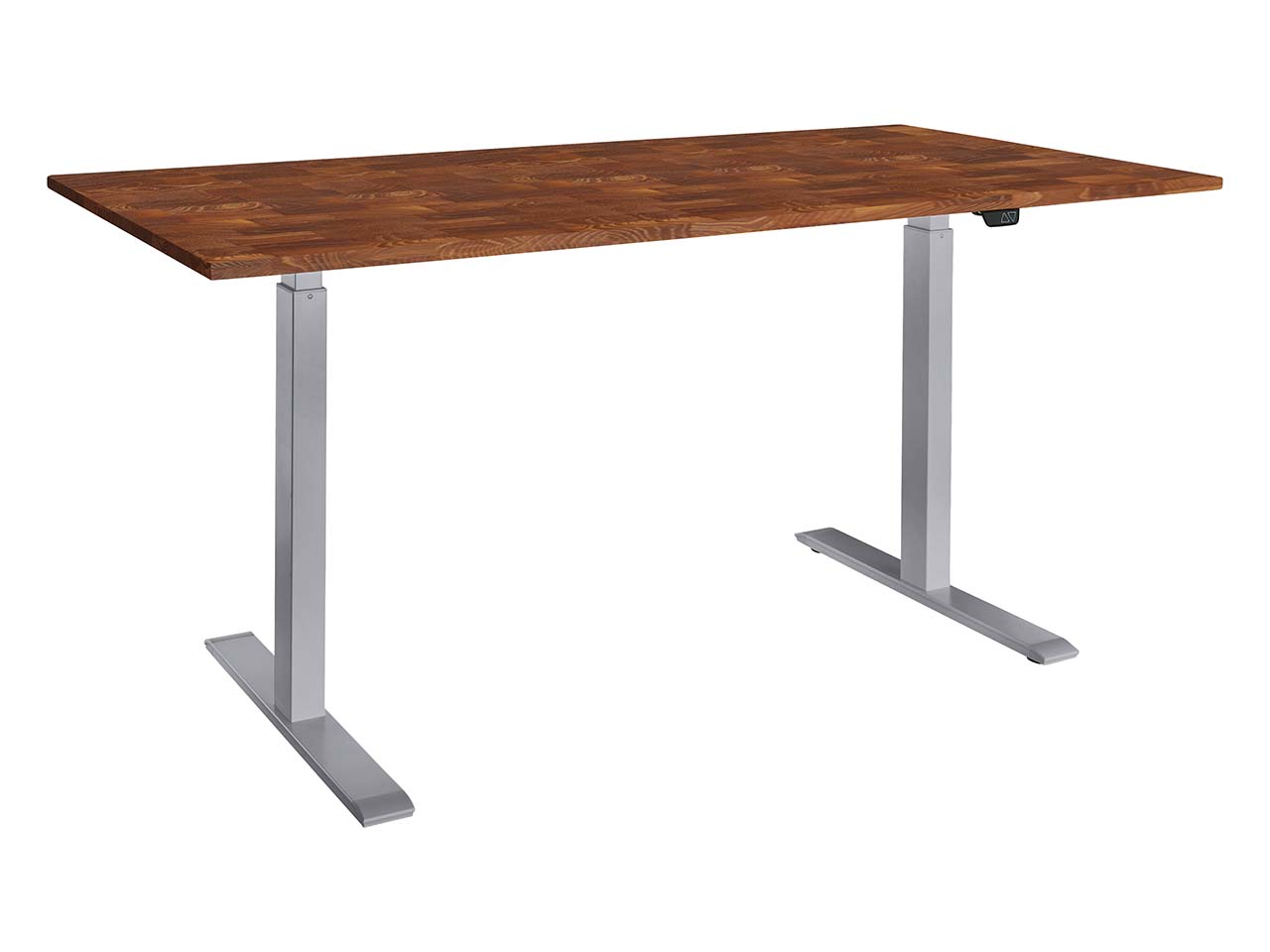 memo Höhenverstellbarer Schreibtisch "ON" grau, Robinie massiv, B 180 x T 60 cm