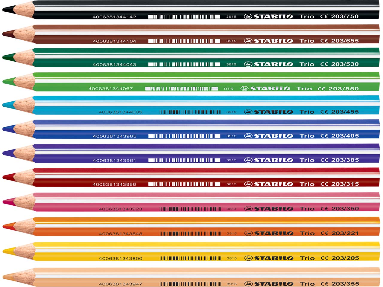 STABILO Buntstifte "Trio" dick, in Kunststoffbox, 12 sortierte Farben, 96 Stk. STABILO Buntstifte "Trio" dick, in Kunststoffbox, 12 sortierte Farben, 96 Stk.