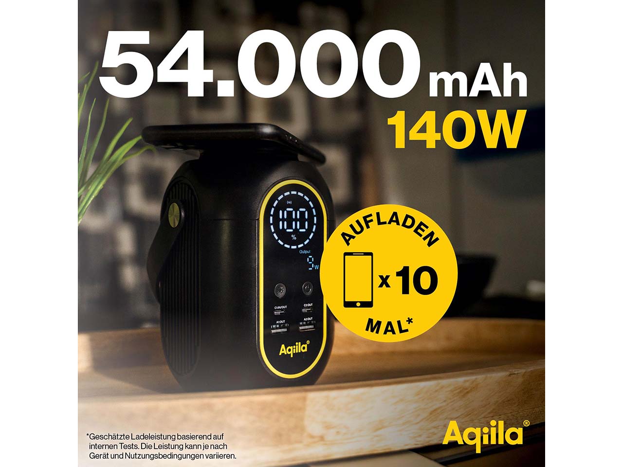 Aqiila 3 in 1 Lampe, Powerstation, Induktionsladegerät "Powerbird S140"