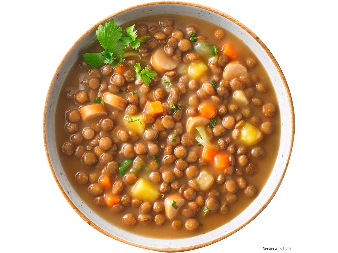 Ökoland Bio-Linsensuppe mit Würstchen, 400 g