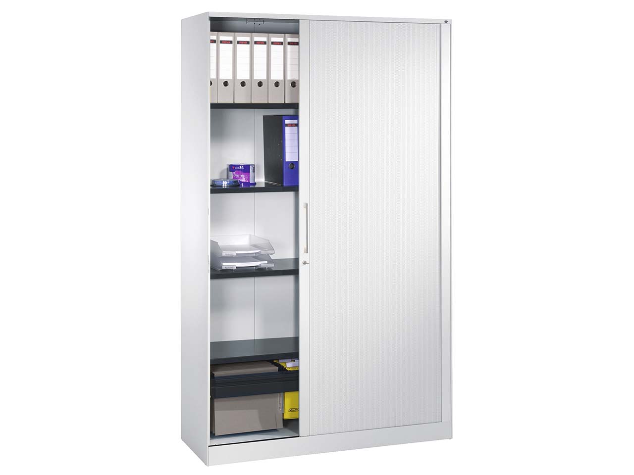 Rollladenschrank "CONTACT", Höhe 198 cm  (BxT) 120 x 43,5, silber