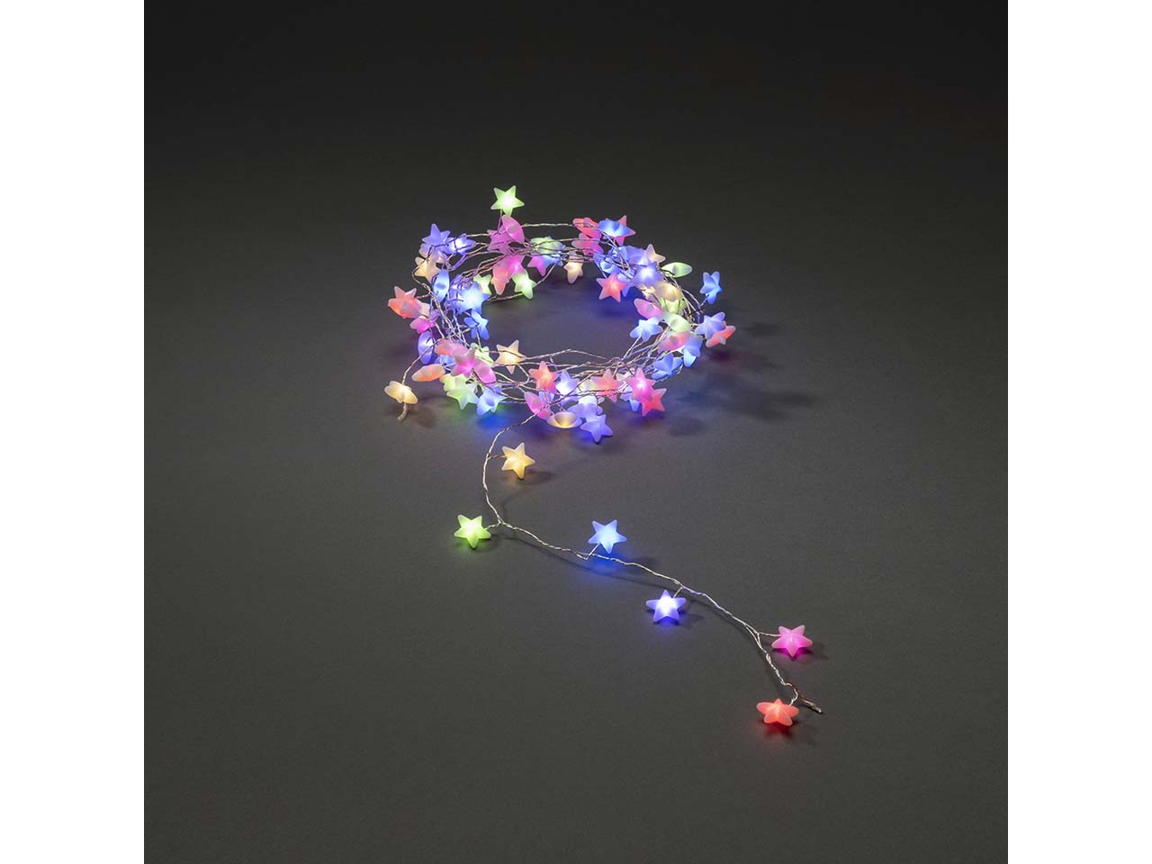 Konstsmide LED-Lichterkette Sterne, 90 Dioden bunt