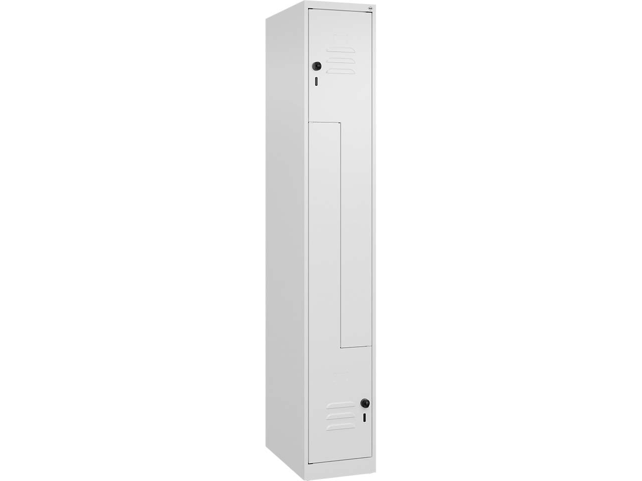 C+P Z-Spind Classic PLUS, 2 Fächer, 1850x300x500mm, Verkehrsweiß/Verkehrsweiß