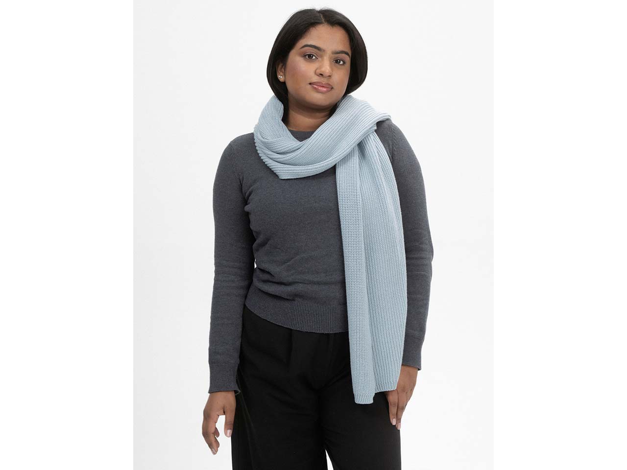 MELA Bio-Strickschal 'NAGNA', cloudy blue