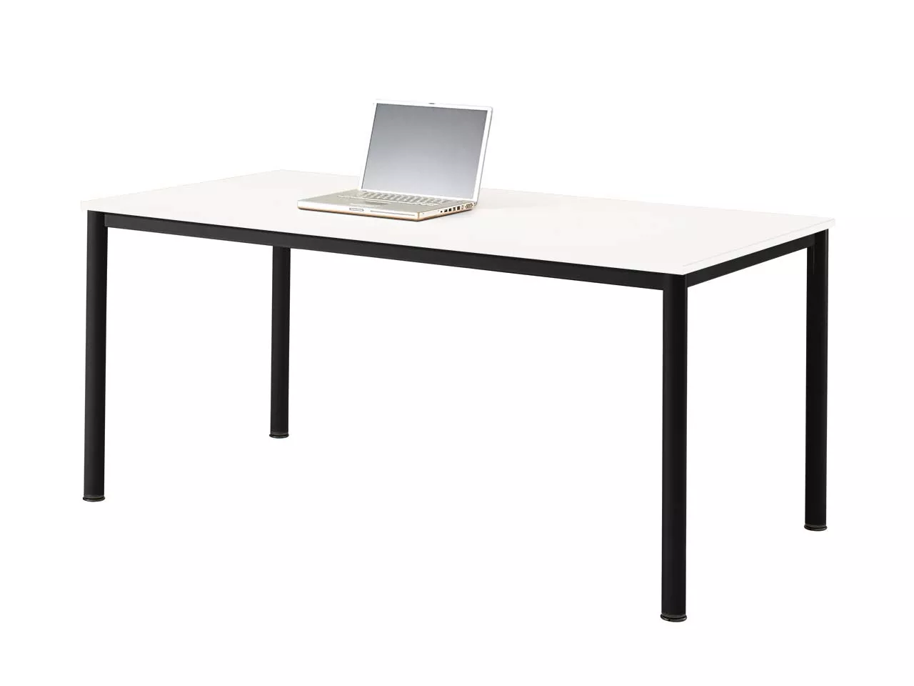 Schreibtisch 'CONTACT Base' höheneinstellbar, 160 x 80 cm, schwarz, Birke weiß lackie