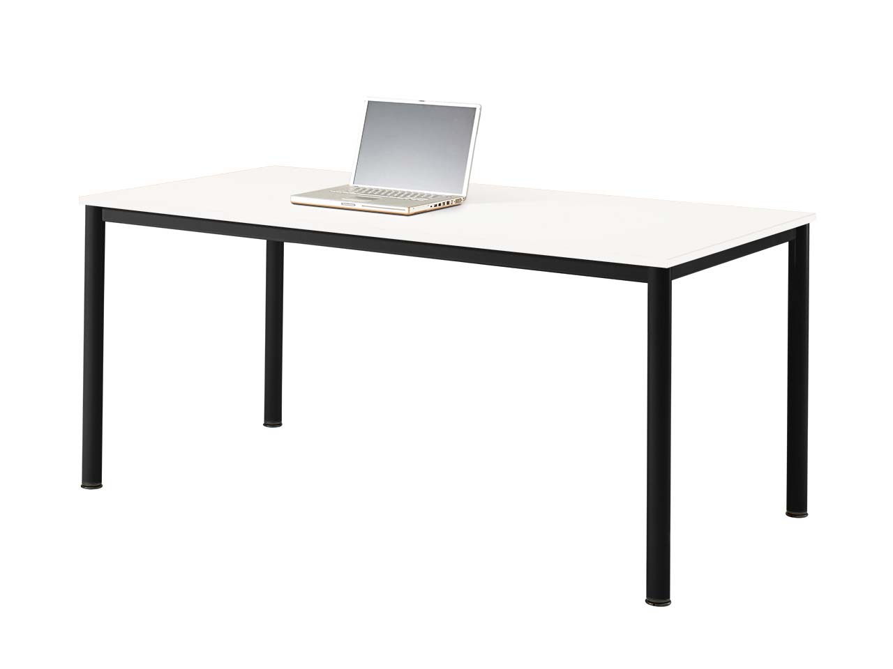 Schreibtisch "CONTACT Base" höheneinstellbar, 160 x 80 cm, schwarz, Buche weiß lackie