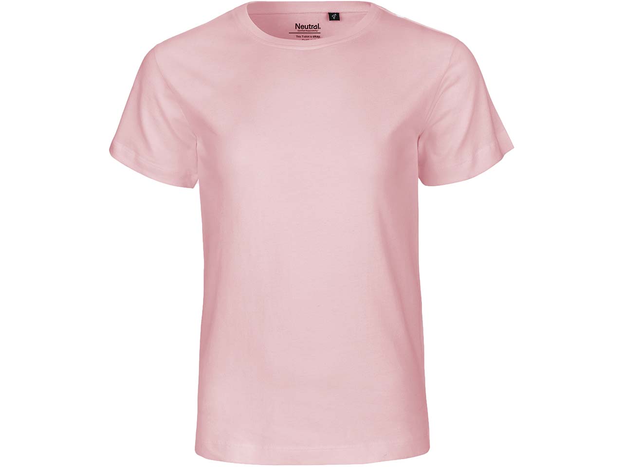 Neutral Bio-Kinder-T-Shirt mit Rundhalsausschnitt, light pink, Gr. 116/122