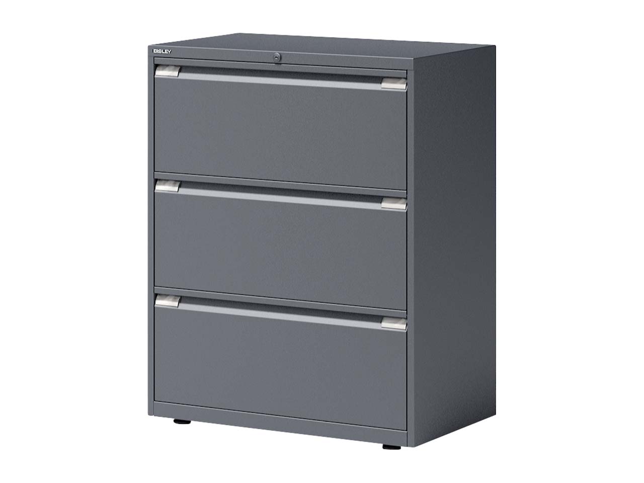 BISLEY Registraturschrank 2-bahnig, 3 Schubladen anthrazitgrau