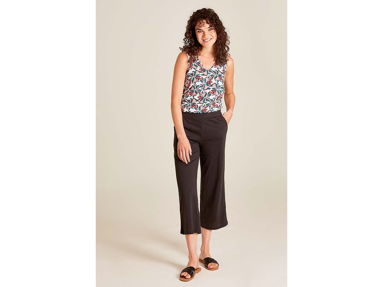 tranquillo Bio-Damen-Hose im Culotte-Stil, black, Gr. S
