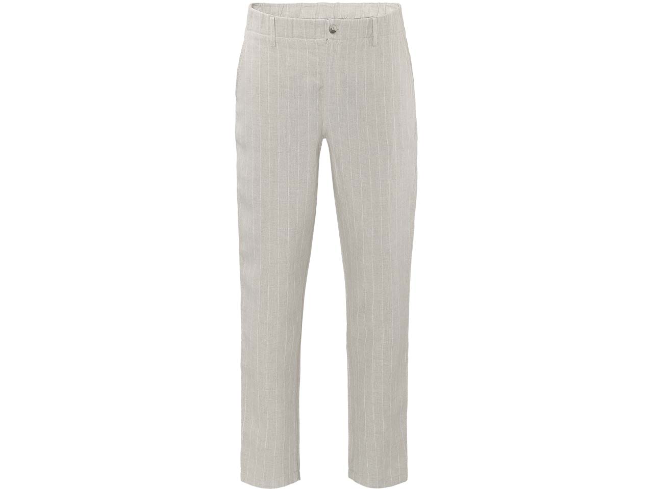 Living Crafts Herren-Leinen-Hose "OLEG" mit Taschen, natural/pinstripe, Gr. 31R