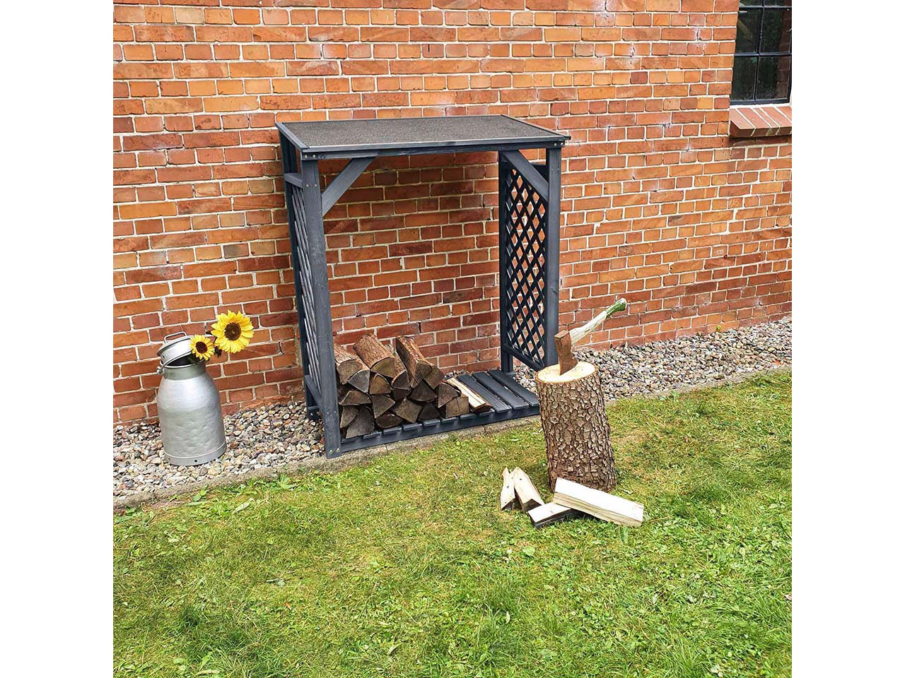 Kaminholzregal "Speyer", grau