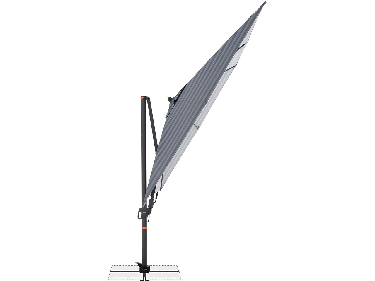 doppler Pendelschirm "myZone AX" 280 x 280 cm, Blockstreifen anthrazit