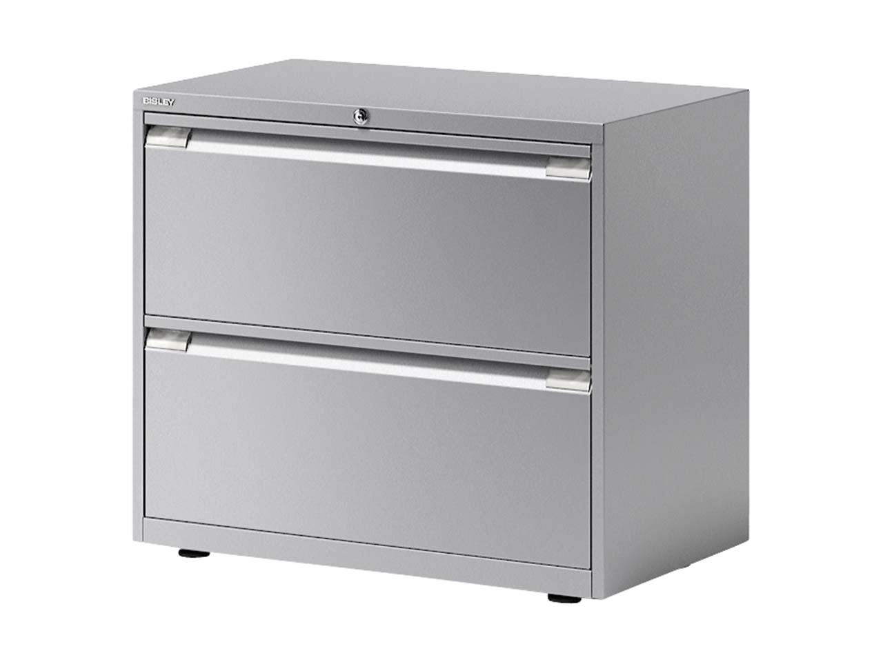 BISLEY Registraturschrank 2-bahnig, 2 Schubladen silber