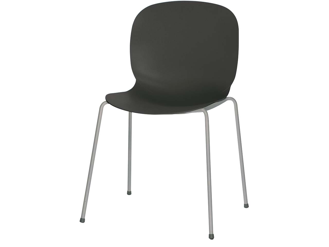 Stuhl "Noor" Gestell alusilber Schale schwarz