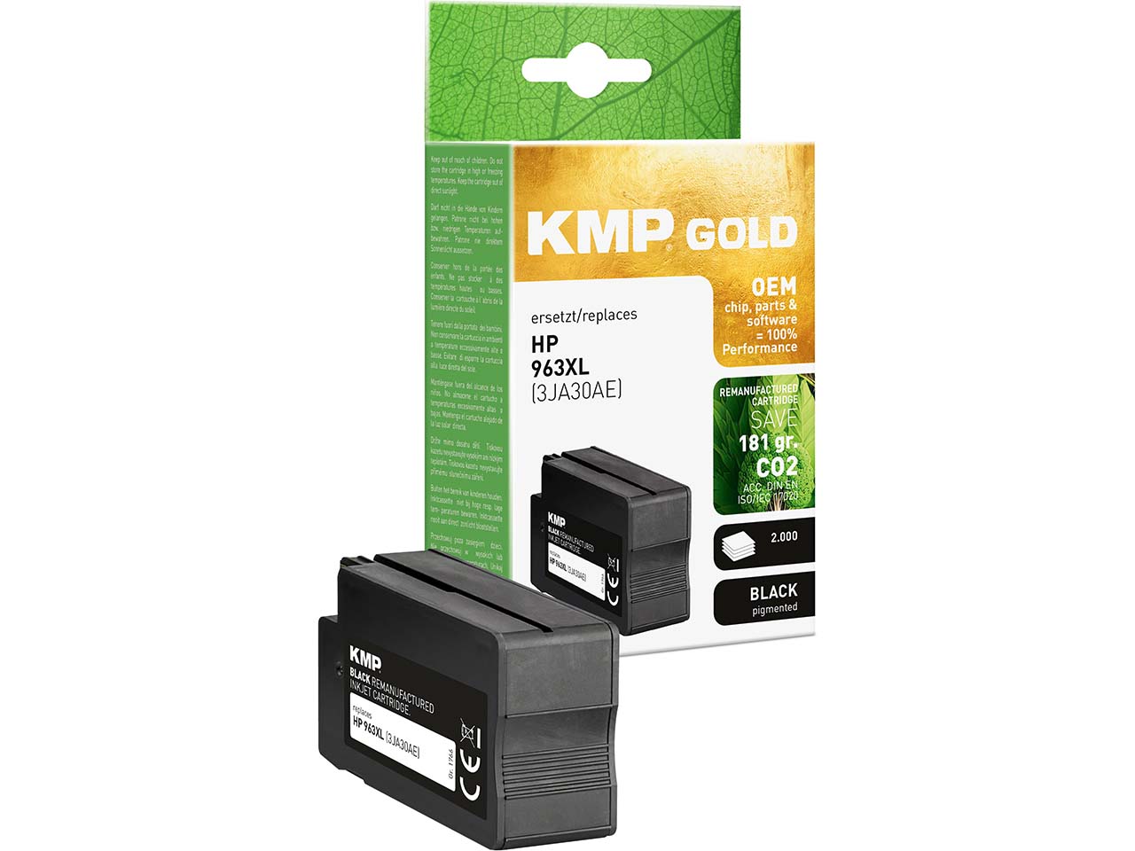 KMP Tintenpatrone ersetzt hp 3JA30AE, Nr. 963XL schwarz