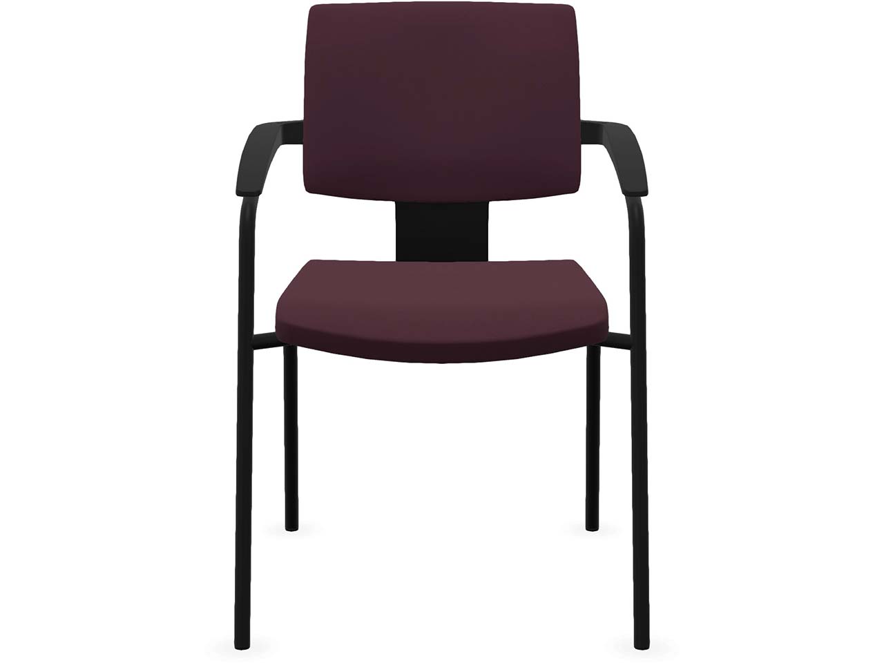 Profim Besucherstuhl "XENON" mit Armlehnen, stapelbar, schwarz, Stoff: bordeaux