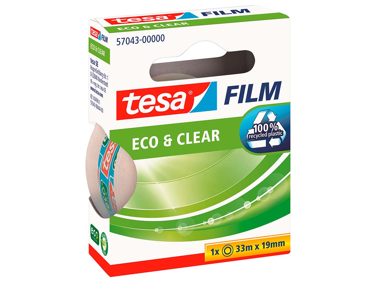 tesafilm 'Eco & Clear'  Rolle 19mm x 33 m