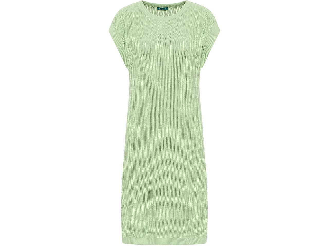 tranquillo Bio-Damen-Midi-Strickkleid, gerade geschnitten, topaz green, Gr. L