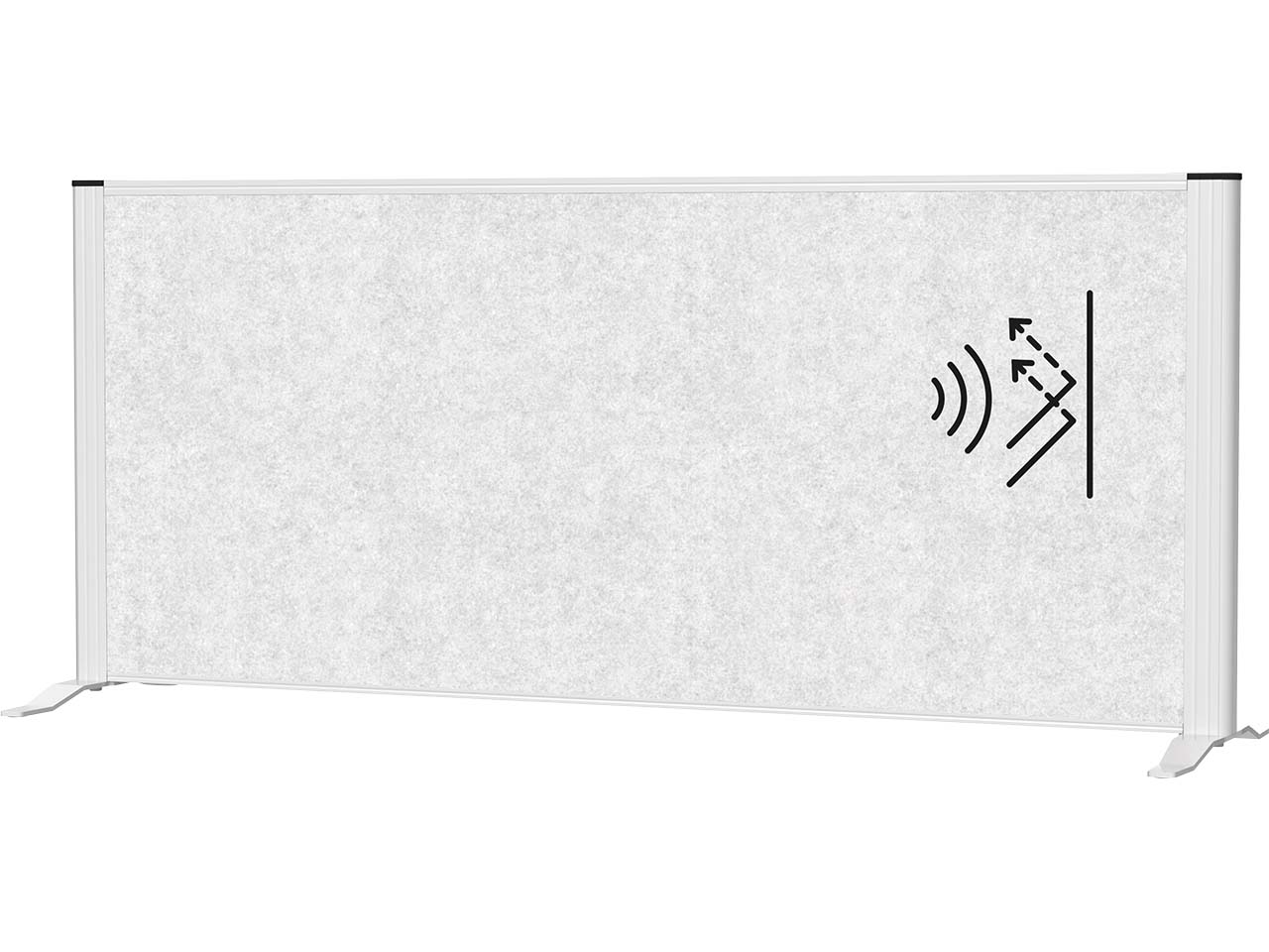 MAUL Sideboard-Trennwand "MAULconnecto" silber, Akustik 120 x 50 cm, hellgrau