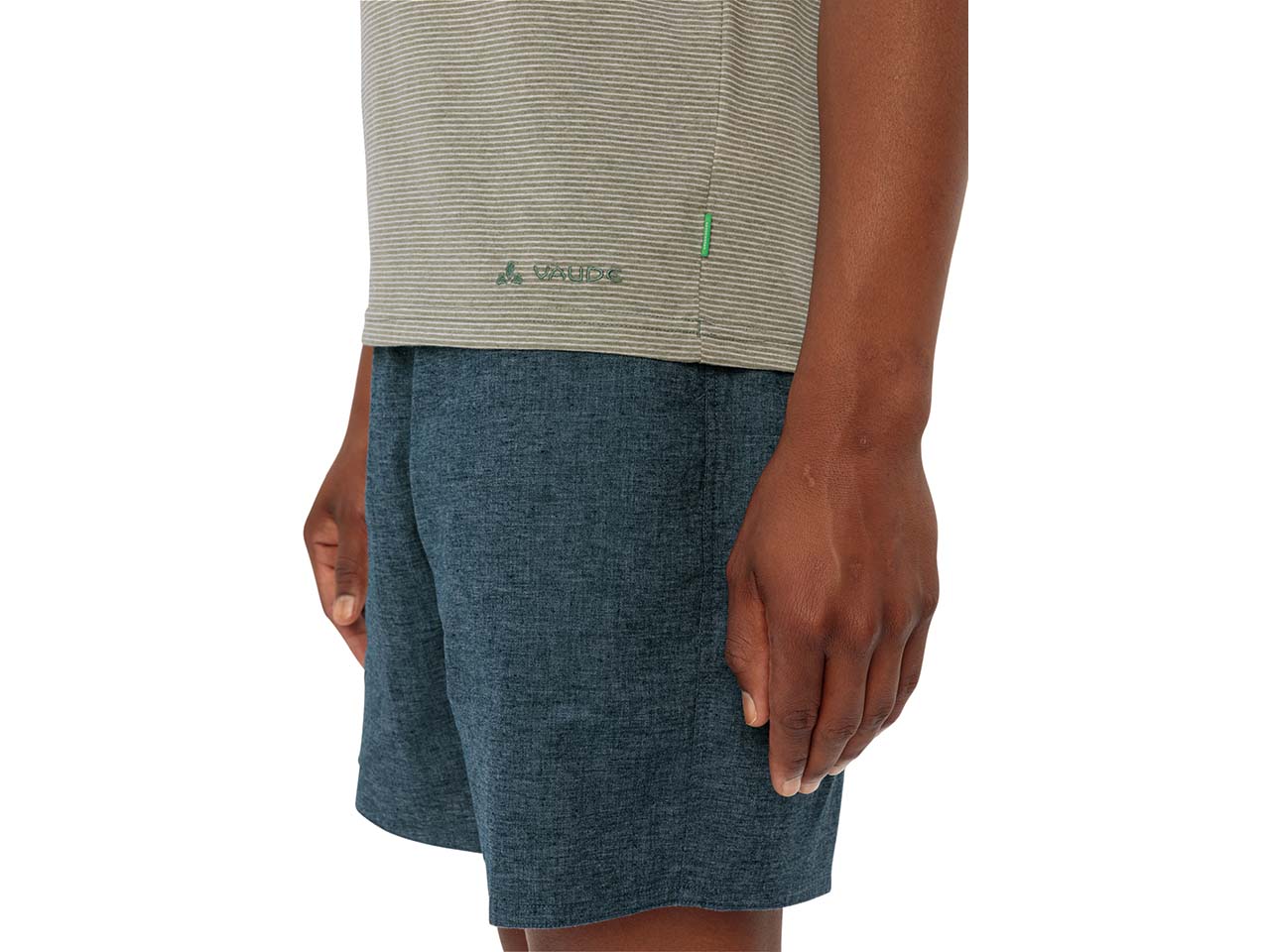 VAUDE Herren-T-Shirt "Mineo Striped II" mit Rundhalsausschnitt, agave, Gr. S