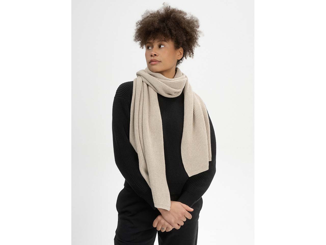 MELA Bio-Strickschal 'NAGNA', kiesel melange