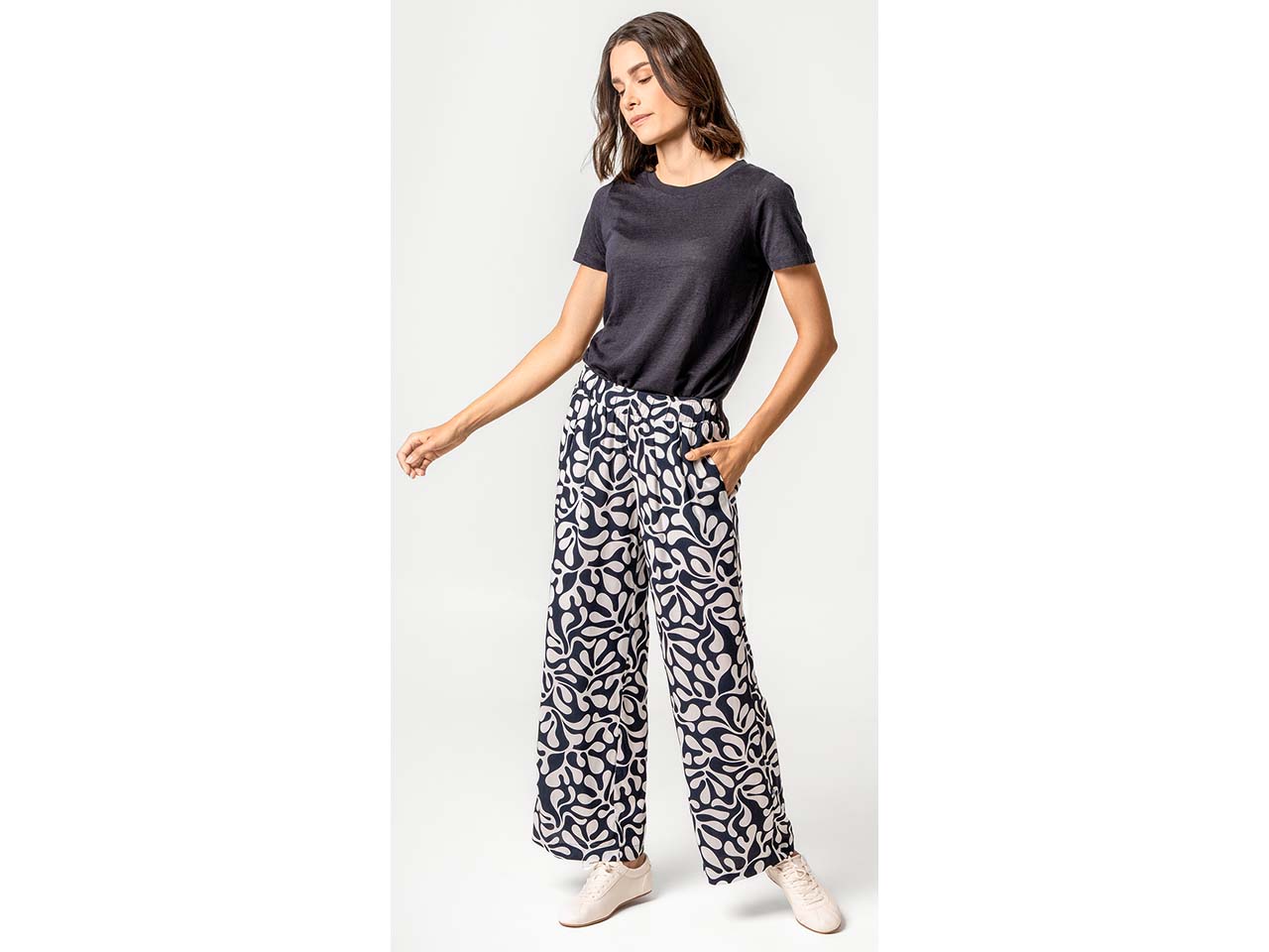 Living Crafts Damen-Hose "MALOU" mit hohem Bund, matisse blue, Gr. 36