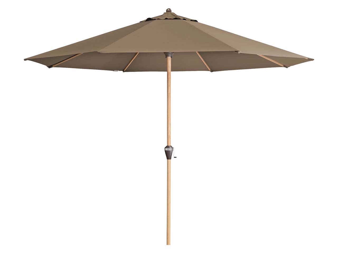 doppler Sonnenschirm "Alu Wood Ultra" Ø 350 cm, Esche hell, greige
