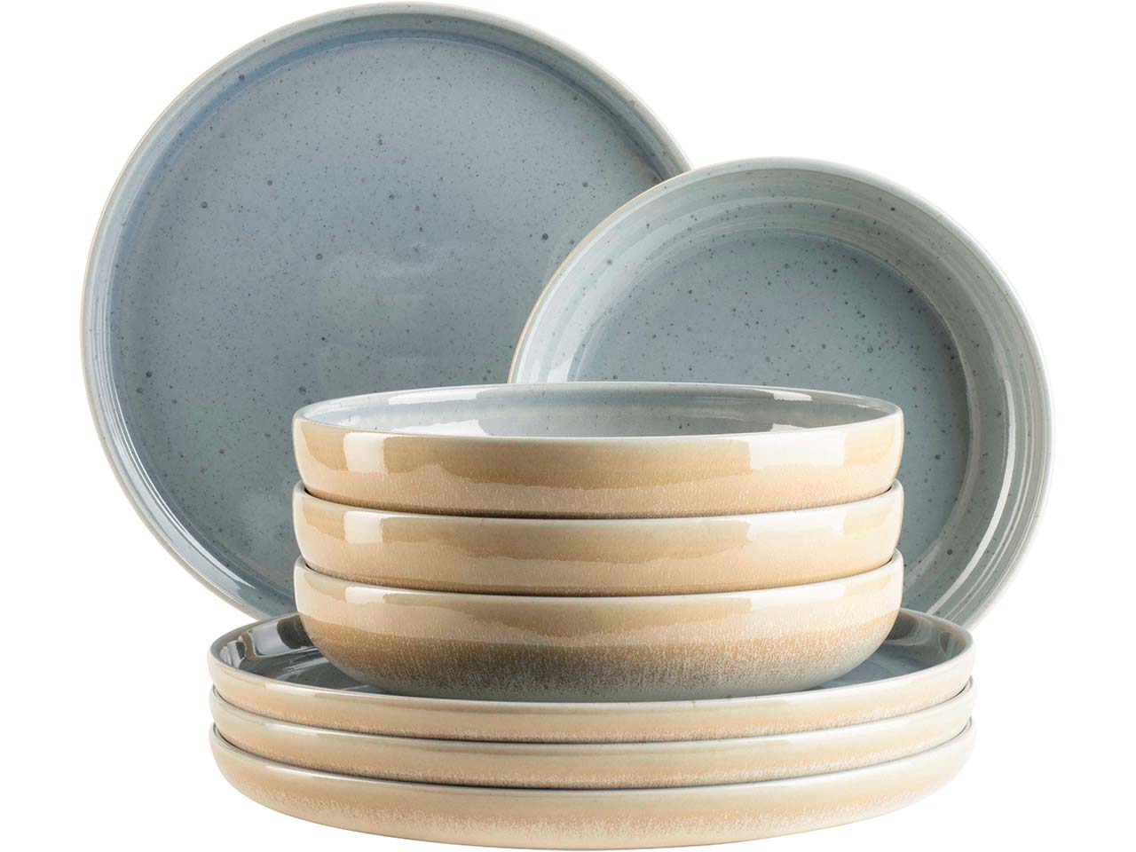 Mäser Tafelservice 8-tlg. "Candy" Steinzeug, blau