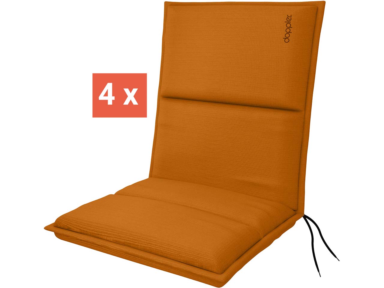 doppler Auflage "CITY" für Niederlehner, 4er-Pack, 100x48x6 cm, Polyester, orange
